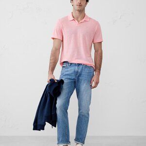 Banana Republic Men's Light Pink Short Sleeve Polo Shirt - Large - New with Tags